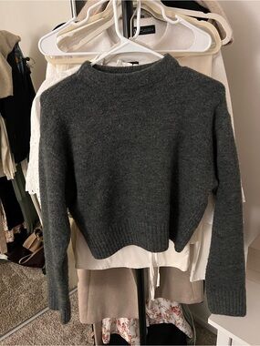 Zara Dark Gray Crewneck Sweater